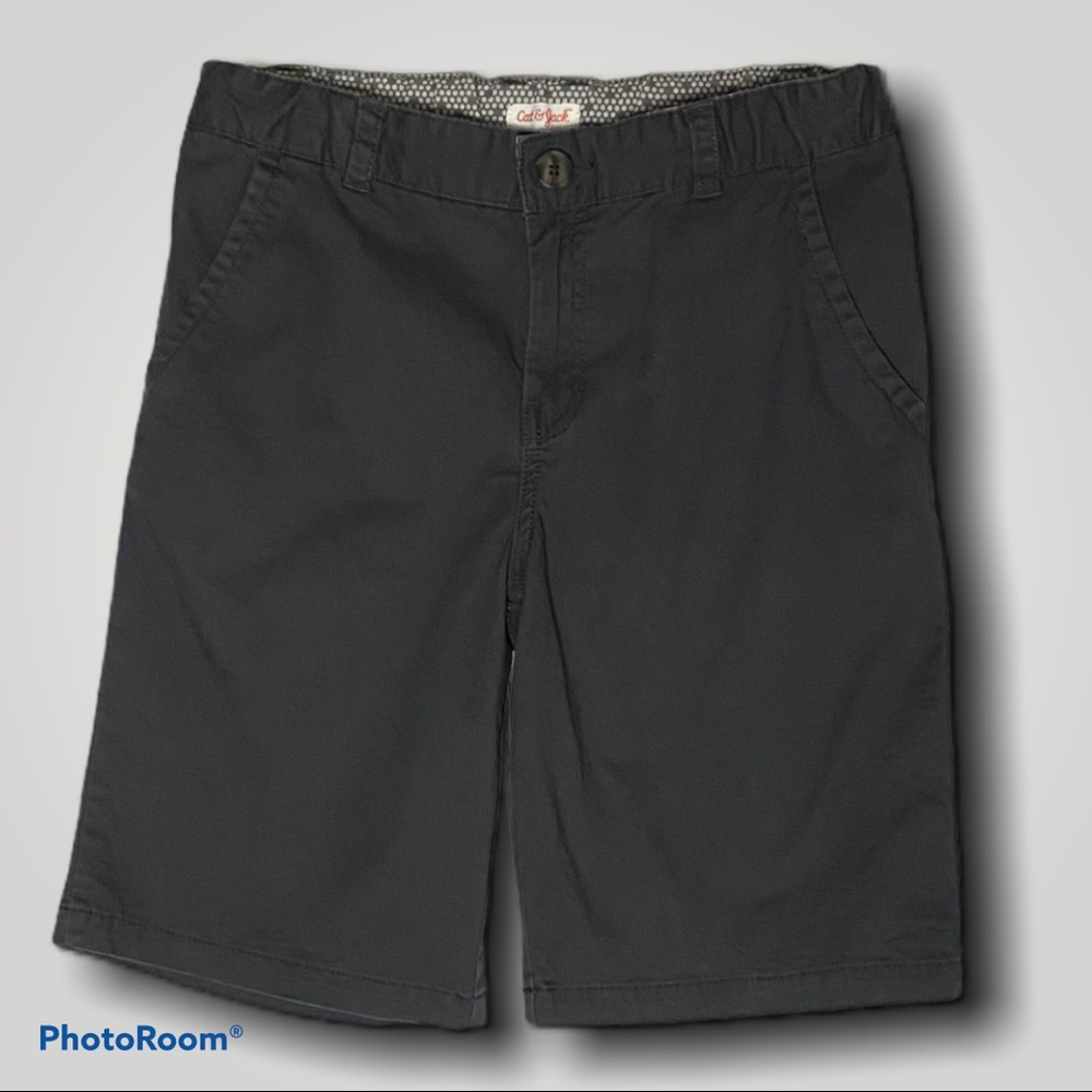 Cat & Jack Dark Gray Flat Front Chino Shorts